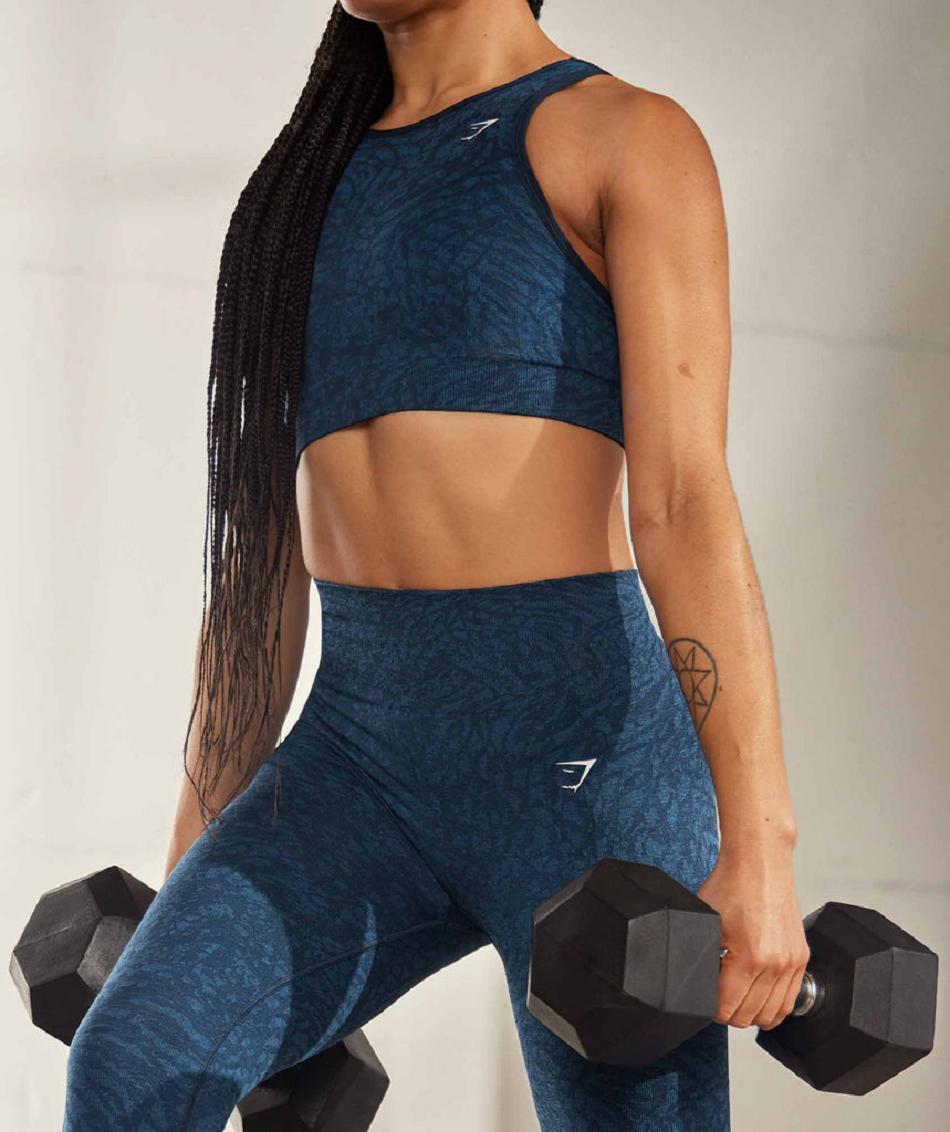 Leggins Gymshark Adapt Animal Seamless Mujer Azul Marino | CO 2809AHK